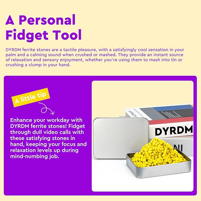 1000+ Original Ferrite Putty Yellow, Sensory Stones, Adult Fidget Stress Relief Desk & Office Item, Ferrite Stones Stocking Stuffers Gifts