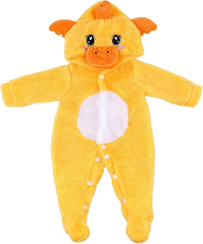 BABESIDE Reborn Baby Doll Clothes for 17-20 Inch Dolls Accessories,Cute Yellow Duck Baby Doll Clothes with Hat for Realistic Babydolls, Pretend Play Gift for Girls Boys Kids Birthday Christmas