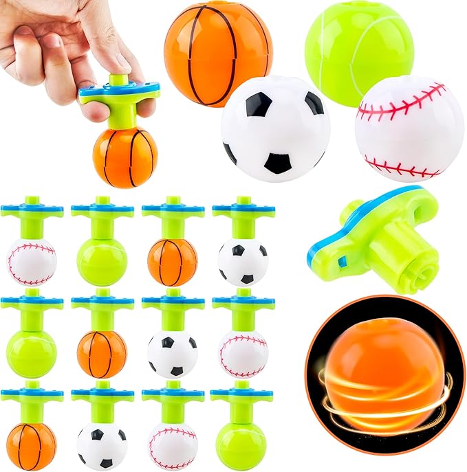 24 Pcs Light Up Spinning Tops Launcher with Motion Gyroscope Colorful Novelty LED Spinning Tops Toys for Goodie Bag Fillers Classroom Prizes Birthday Sports Party Favors