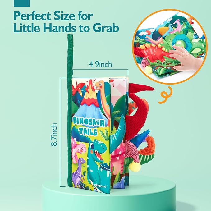 hahaland Baby Books 0-6 Months,Infant Tummy Time Toy Sensory Toys 6 to 12 Months Touch Feel Book Gifts for Boy Girl 0-3 Month Learning Toy Baby Birthday Easter Basket Stuffers (Single)