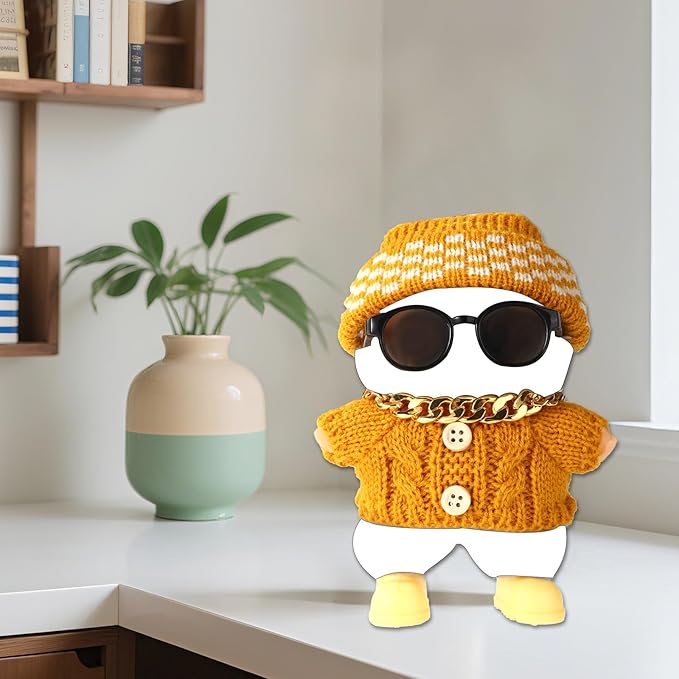 Doll Outfit Set, Stylish Sunglasse & Gold Necklace & Cute Yellow Shoes Decor Clothes Accessories Decorations for Dolls (No Doll)