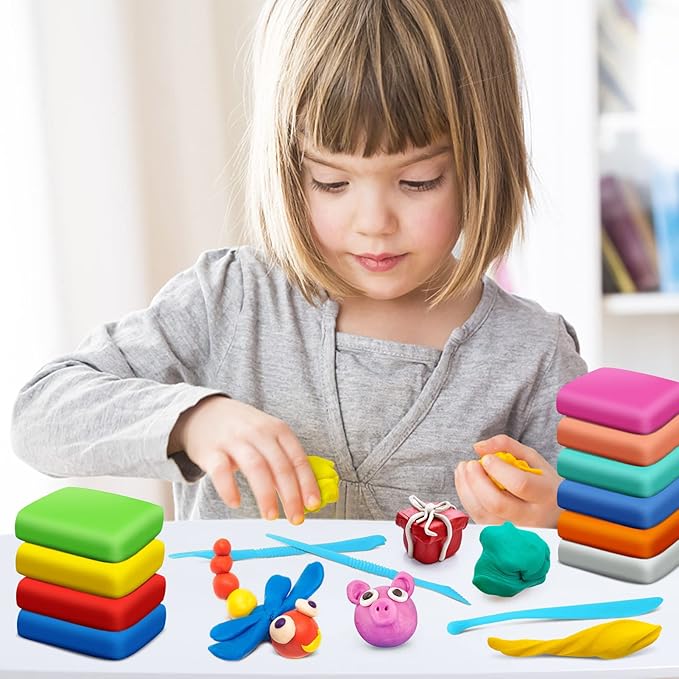 Magic Clay - Air Dry Clay 60 Colors, Modeling Clay for Kids with Tools, Soft & Ultra Light, Toys Gifts for Age 3 4 5 6 7 8+ Years Old Boys Girls Kids