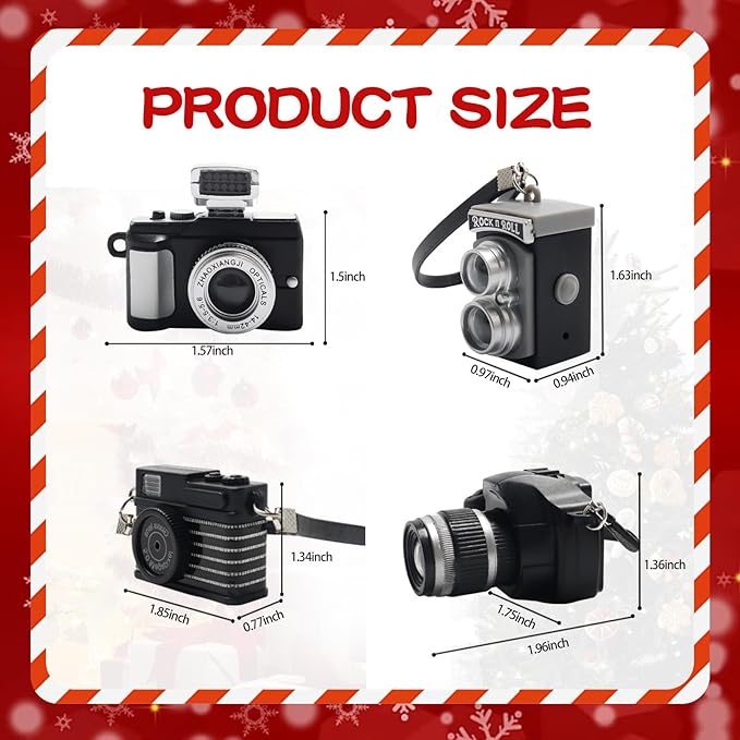 4 Pcs Miniature Camera 1:4 Scale Mini SLR Camera Prop Ornament Vintage Camera Model Mini Decoration Accessories Photography Props
