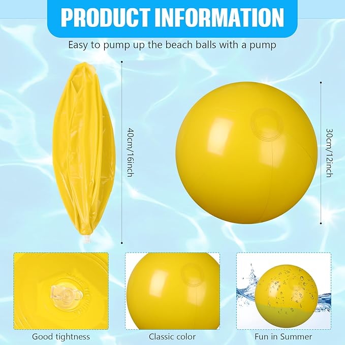 4 Pcs 12 Inch Solid Red Beach Balls Inflatable Beach Balls Bulk Large Blow up Pool Game Toys for Summer Beach