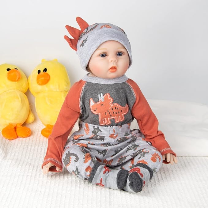 Reborn Baby Doll Clothes 20-22 Inch Girl&Boy Newborn Doll Outfits Romper Trousers Hat 4 Pieces Set Baby Dolls Accessories
