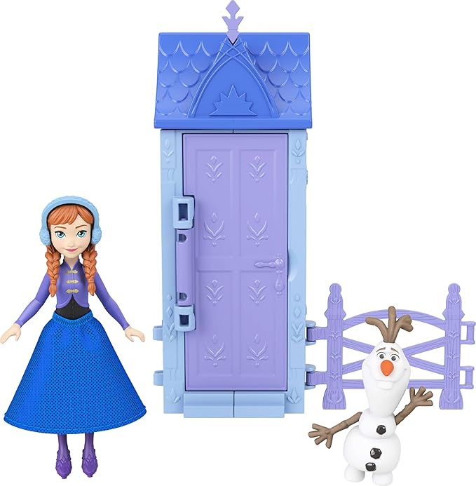 Mattel Disney Frozen Anna or Elsa Playset with 5 Surprises Including Small Doll, Tower & 3-4 Arendelle Village Accessories (Characters May Vary)