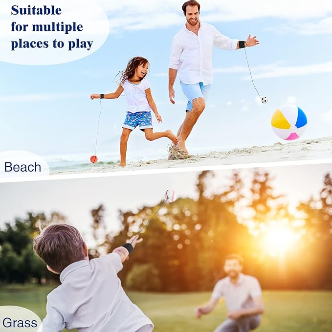 Skylety Wrist Return Ball on a String 1.85'' Rebound Sport Ball with Elastic Strap and String, Basketball Baseball Soccer Tennis Wristband Toy for Teens Adults Gifts, Wrist Exercise or Play