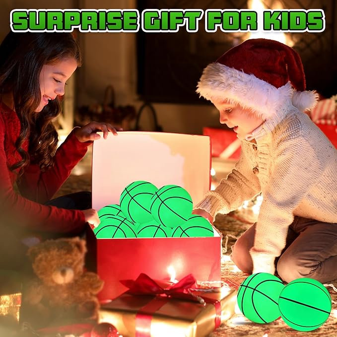 Glow in The Dark Basketball, 6 Pack Mini Basketball Toy for Kids and Adults, Great for Floating Water Basketball Hoops Toys Beach Pool Games Pool Party and Indoor or Outdoor Play