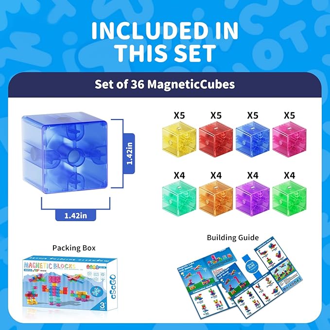 Transparent Magnetic Blocks for Kids Ages 4-8,40PCS Mini Play Magnet Building Shapes Set,Montessori Magnetic Cubes for Toddlers 1-3,Preschool STEM Educational Sensory Magnet Toys for Kids 3-5