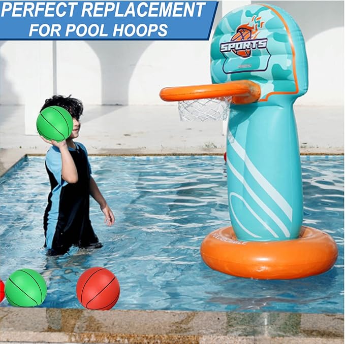 Dilabnba 8" Mini Rubber Replacement Basketballs for Basketball Hoop/Pool, Kids Toddler Soft Beach Bouncy Ball Sports Party Game, Junior Balls Indoor Outdoor Arcades Games, Lightweight (4PCS)