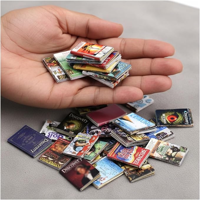 21PCS 1:12 Scale Miniature Books, Mini Books for Crafts, Tiny Book Dollhouse Books Decor, Mini Books for 1:12 Doll House Library Study Room Decoration Accessories (MiniBooks)