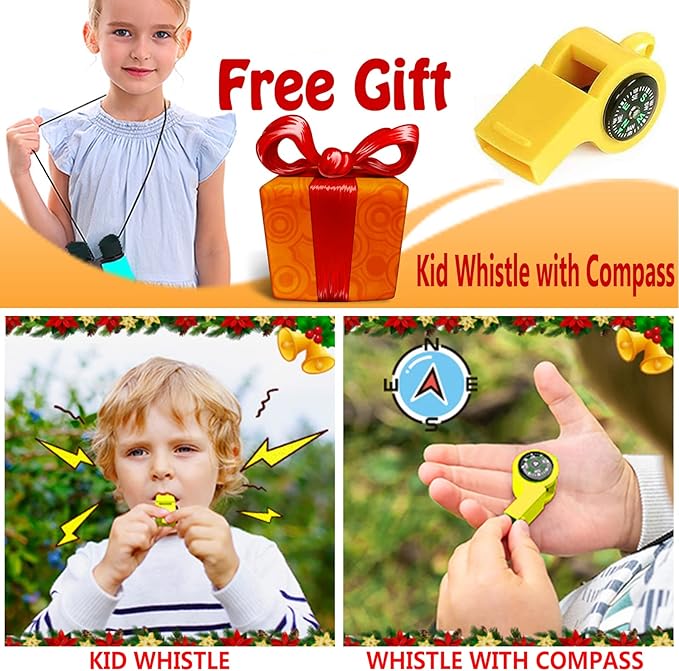 Binoculars for Kids Best Gifts for 3-12 Years Boys Girls High-Resolution Optics Shockproof Mini Kids Binoculars Toys Folding Small Telescope for Bird Watching Camping Outdoor Play