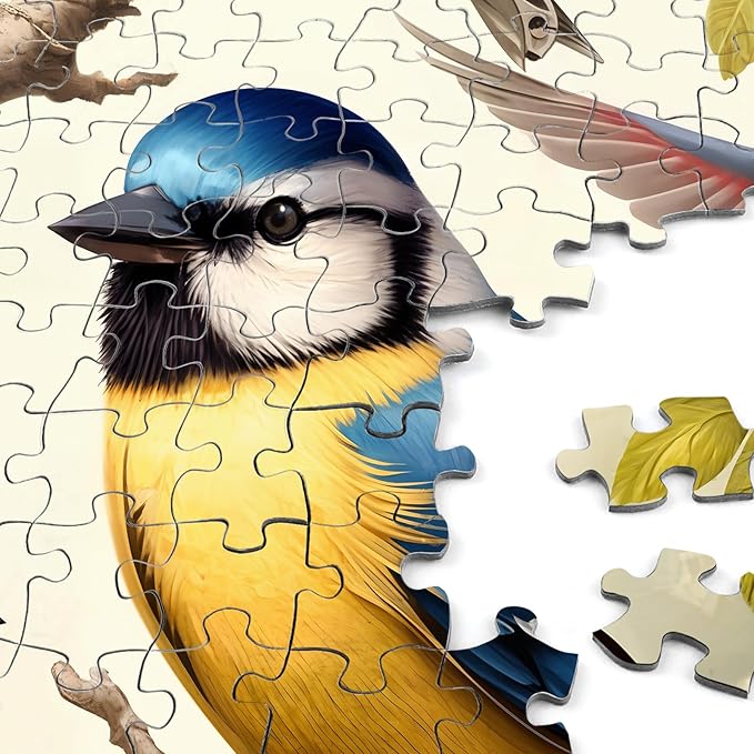 Rocorose 1000 Piece Puzzle for Adults, Colorful Birds and Flowers Puzzle with Exquisite Poster, Challenging Spring Garden Animal Songbirds Cardinals Puzzles Game