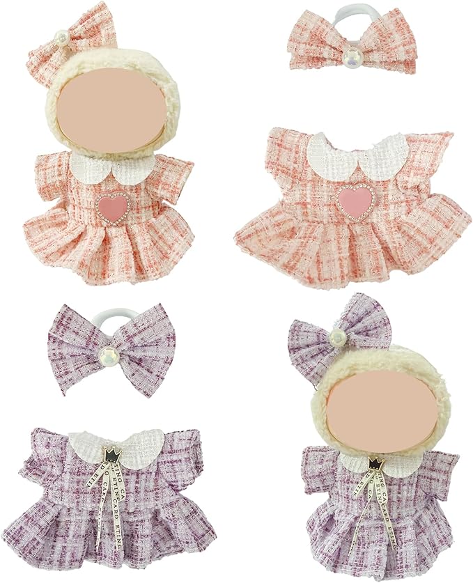 Ezcora Clothes for Doll, 6 Pack Doll Outfits for 17cm Doll, Perfect for Play and Display, Accessories for Doll's Collectors, (No Dolls) (Elegant Dress)