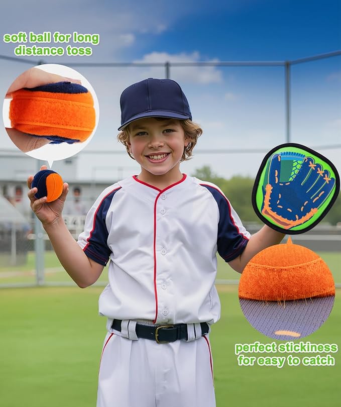 Toss and Catch Ball Game Kids Toys for 3 4 5 6 7 8 Year Old Boys Girl Birthday Gift, Outdoor Games Yard Play Beach Pool Toys for Kids Age 4-8 8-12 Toddler Baseball Glove
