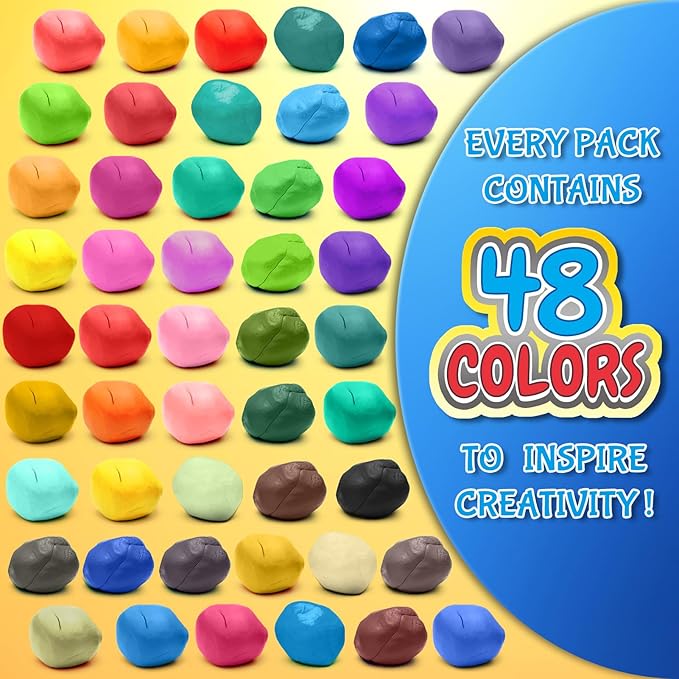 Magic Clay - Air Dry Clay 48 Colors, Modeling Clay for Kids with Tools, Soft & Ultra Light, Toys Gifts for Age 3 4 5 6 7 8+ Years Old Boys Girls Kids