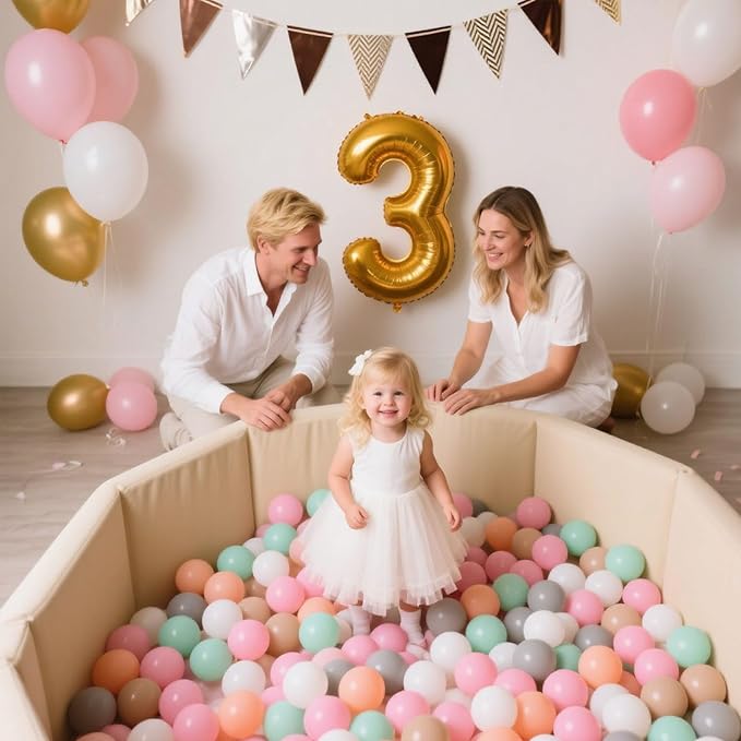 GOGOSO Balls for Ball Pit - Plastic Ball for Toddlers, Baby Kids Ball Pool Decoration 50 100 200 300 500 1000 (6 Colors, 1000 Balls)