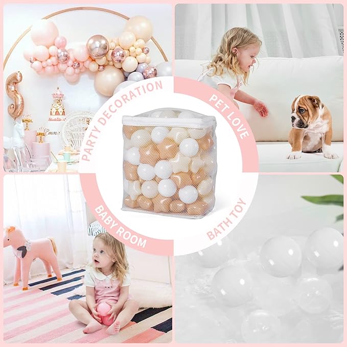 TRENDPLAY Star Ball Pit Balls for Toddlers -50 100 200 Count Star Balls Different Shapes, Non-Toxic Plastic Balls for Safe Play, Boys Girls Festival Party Decoration