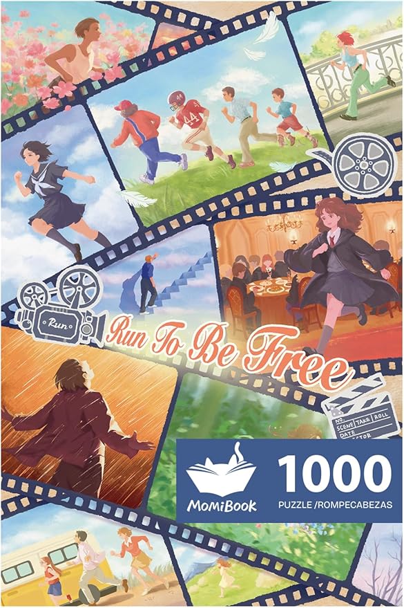 MOMIBOOK 1000 Piece Puzzle for Adults Jigsaw Puzzles of Rushing Towards Freedom, Touch Film Painting Image Challenging Hard Impossible Puzzle Unique Funny Party Christmas Birthday Gifts