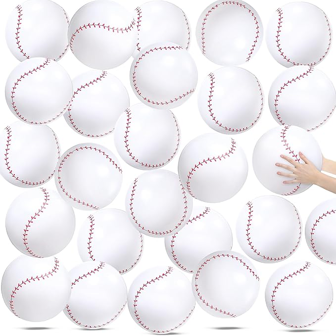 24 Pack Inflatable Baseball Beach Ball Pre-12 Inch Small Blow up Beach Balls Baseball Bulk Inflatable Balls for Summer Swimming Pool Ball Beaches Game Toys Outdoor Sports Events Baseballs Party Favors