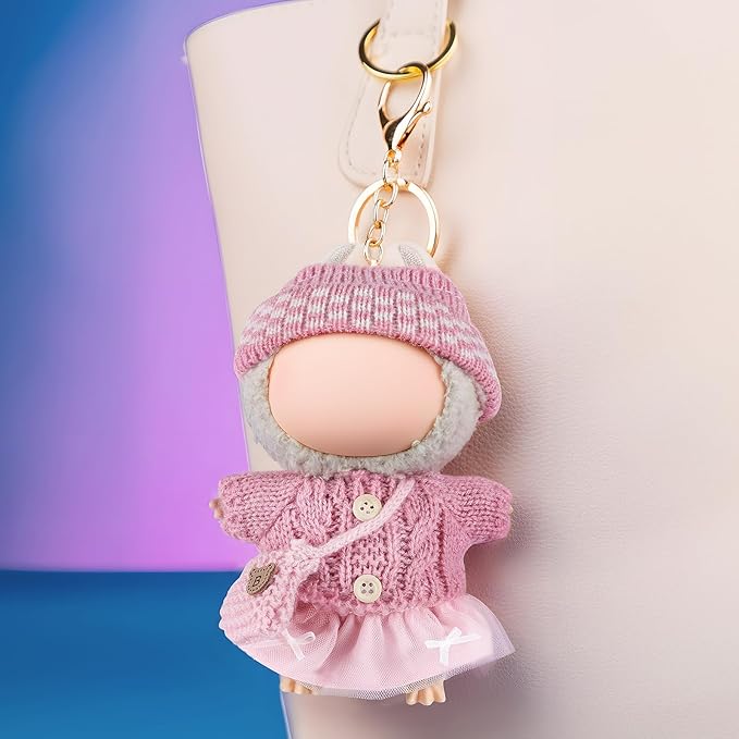 GAGAKU 17cm Doll Clothes Outfit Set, 6.7 inch Mini Dolls Stylish Dress-Up Replacement Clothing, Collectible Accessories, Doll Not Included - Pink Style