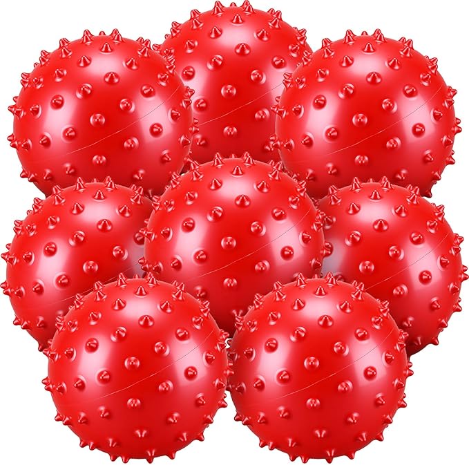 Bouncy Spiky Sensory Ball - Inflatable Massage Stress Fidget Toy Playground Balls for School Party Favors Outdoor Indoor
