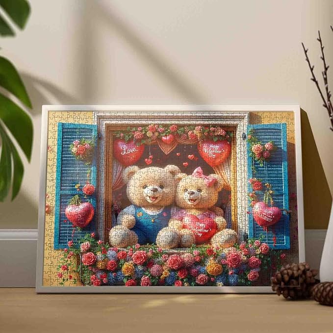 Bear Puzzles 1000 Pieces Jigsaw Puzzle for Adults, Little Bear Puzzle Challenging with Poster - Fun Adult Puzzle Game for Game Night (27"x20")