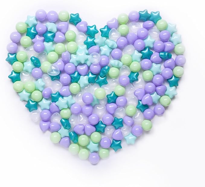 Star Ball Pit Balls for Toddlers -200pcs Ocean Balls Phthalate Free BPA Free Non-Toxic Crush Proof Play Balls Play Tent Pool Playhouse Party Indoor Outdoor(Mint Lavender)
