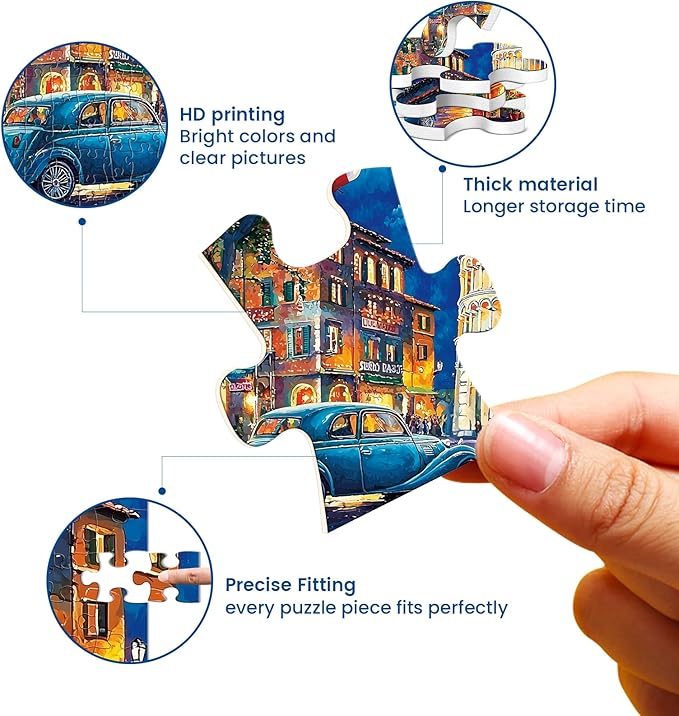 500 Piece Puzzles for Adults,Evening in Pisa Puzzle,Recycled Cardboard Jigsaw Puzzles 500 Pieces for Adult,Challenging Family Activity Great Gift Idea,Italy Street Leaning Tower Puzzles 20.5x15 in