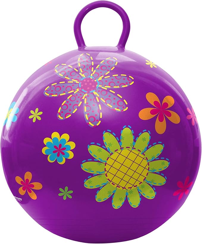 Hedstrom Hopper Ball, Hopping Ball, Jumping Ball, Flowers, 18 Inch
