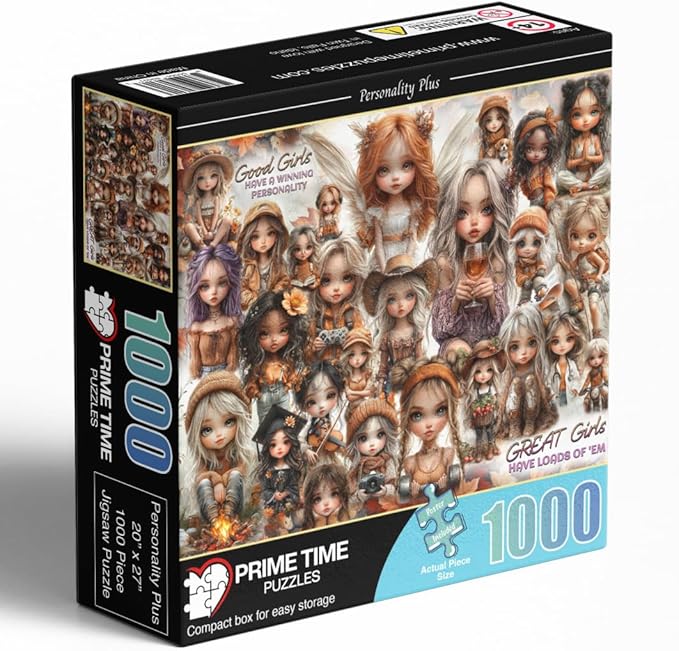 Puzzles for Women - 1000 Piece Collage Jigsaw Puzzle for Adults - Great Girls Have Lots of Personality - Challenging and Perfect for Game Nights - Motivational Affirmation 20x27 inches