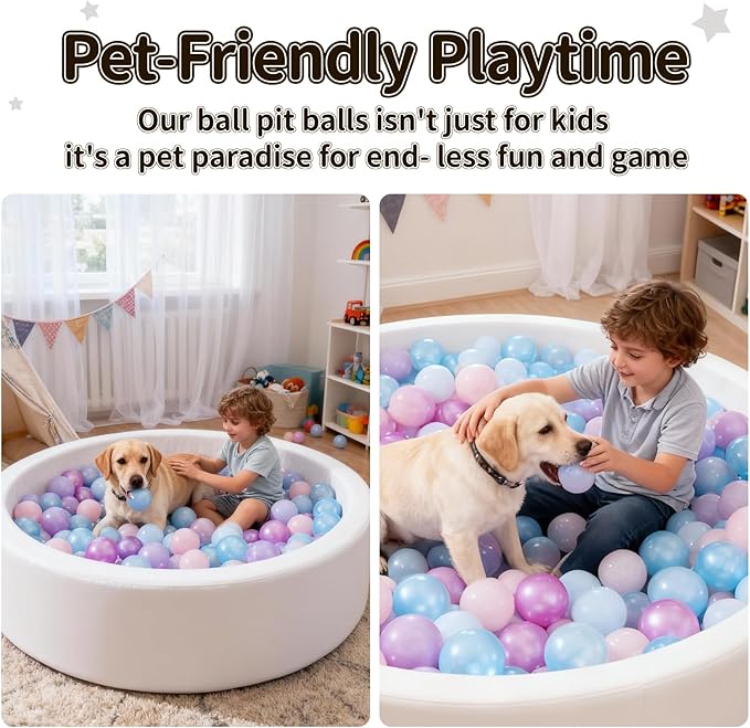 STARBOLO Ball Pit Balls for Toddlers Phthalate Free BPA Free Non-Toxic Crush Proof Play Balls for Toddlers Kids Pool Playhouse Pack of 100 200 500
