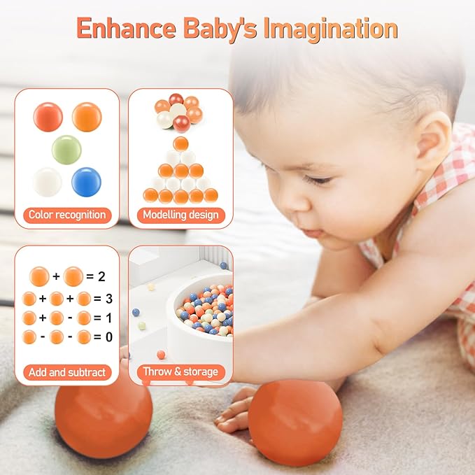 Clear Ball Pit Balls - Crush Proof Plastic Toy Balls for Boys and Girls