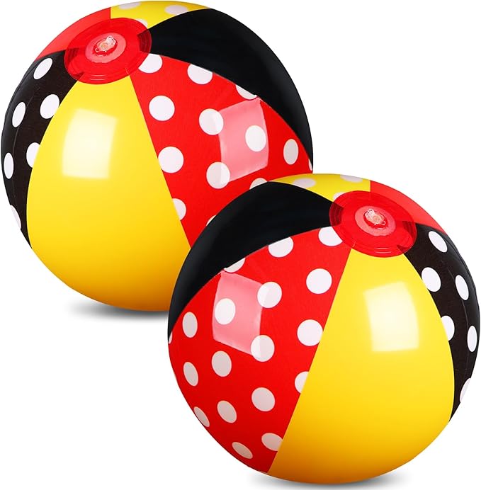 Leyndo 2 Pack Inflatable Beach Balls for Kid Party Favors for Birthday Summer Pool Novelty Water Beachball Game Toys for Boy Girl Gifts Class Party Decor (11.81")