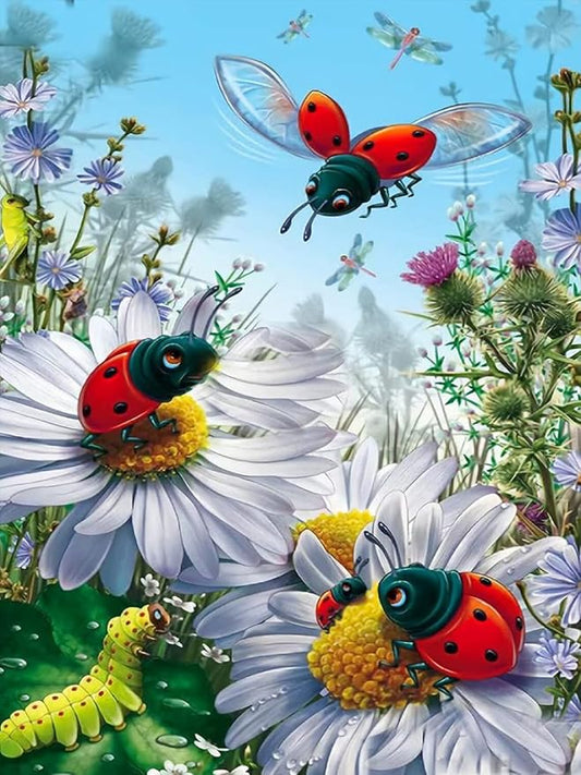 1000 Pieces Jigsaw Puzzle for Adults,Lady Bug Invasion Wood Jigsaw Puzzle,Brain Challenge Educational Game Relaxation Family Activity Pastime Entertainment Activity Decorative Puzzle