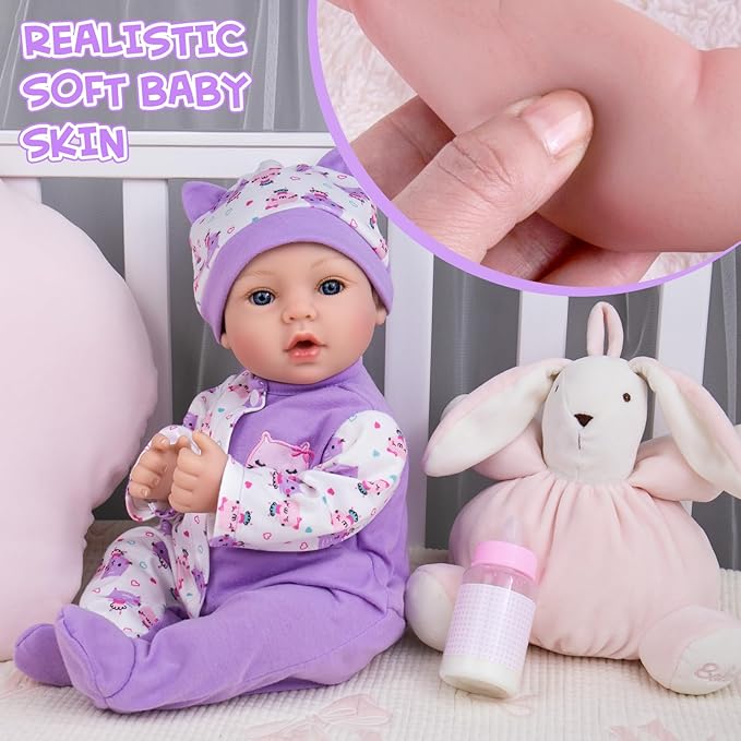 Aori Reborn Baby Dolls- 18'' Realistic Newborn Baby Doll with Feeding Set & Birth Certificate - Lifelike Real Life Baby Dolls for Role Play, Gift for Kids Ages 3+, Pre-Parents, Grand-Parents