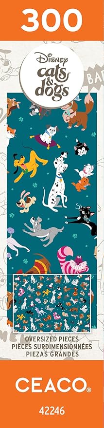 Ceaco - Disney Cats and Dogs - Pets Collage - 300 Piece Puzzle for Adults - Challenging and Perfect for Game Nights - Finished Puzzle Size 21.25 x 15