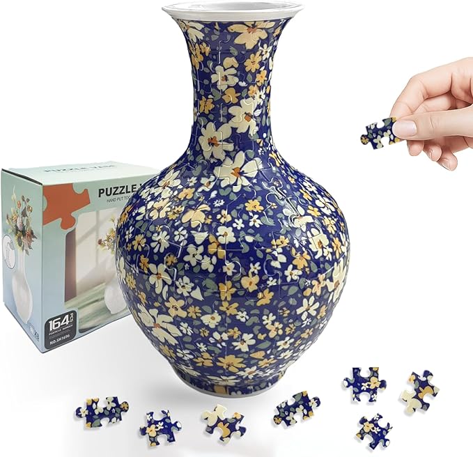 3D Puzzle Vase for Adults, 164 Piece Unique Flower Vase, Crafts for Adults, Home Decor Gift for Flower Arrangements