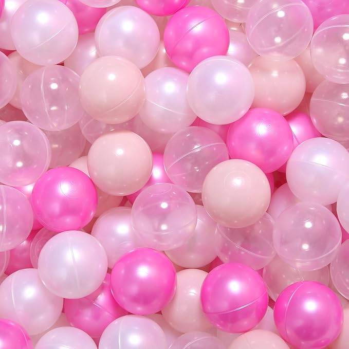 PlayMaty Colorful Pit Balls 2.1-inch Plastic Ocean Ball Crush Proof Stress Balls for Kids Pool Ball Playhouse Pit Accessories