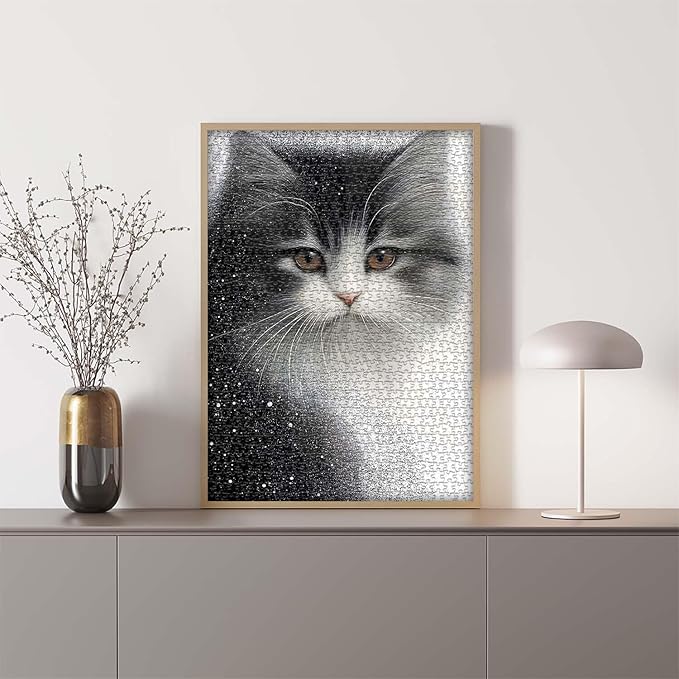 PICKFORU Cat Puzzles for Adults 1000 Pieces, Kitty Puzzle Animal Aesthetic Art, Impossible Hard Challenge Kitten Jigsaw Puzzle