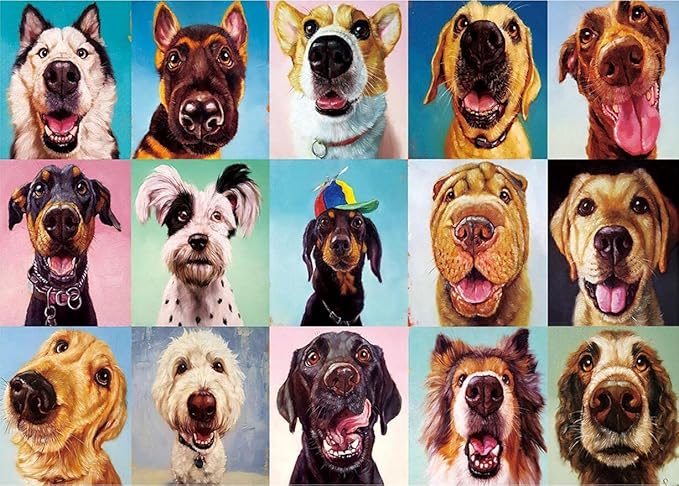 WESEN 1000 Piece Jigsaw Puzzle for Adult & Kid - Festive Holiday Animal Dogs Jigsaw Puzzle Adult for Stress Relief & Fun, Premium Artwork for Relaxation & Decor Challenging Adult Puzzle Game Toy Gift