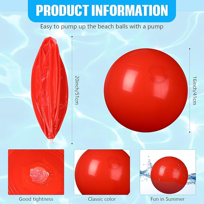 4 Pcs Inflatable Beach Ball 20 inch Swimming Pool Balls Summer Outdoor Decor Beach Balls Ornaments Floatable Ball for Swimming Pool Birthday Party Supplies