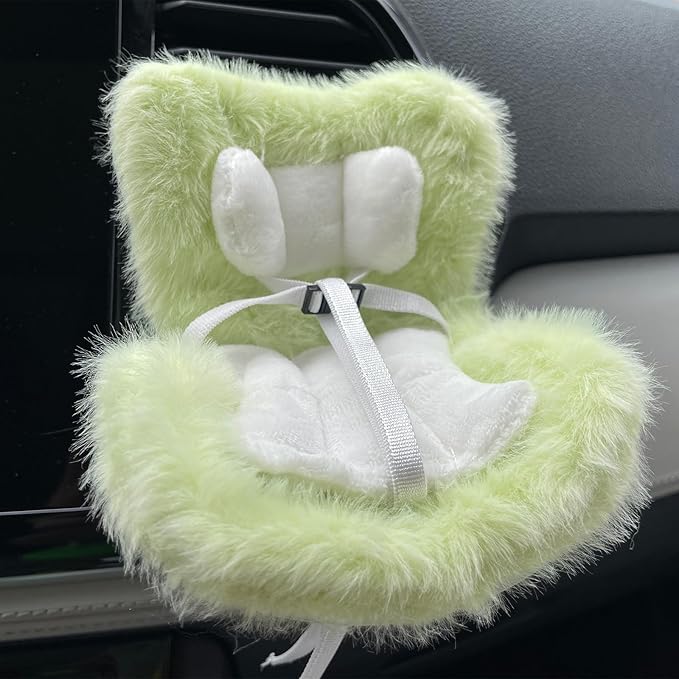 Ezcora Accessories for 10-17cm Dolls, Doll Car Seat with Clip onto Car Air Vent, Includes Seat Leg for Desktop Display (Green)