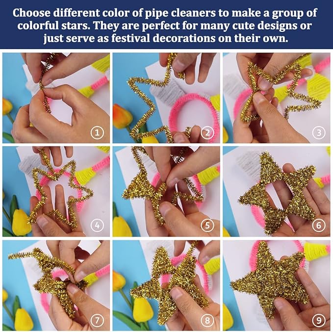 Pipe Cleaners, Pipe Cleaners Craft, Arts and Crafts, Crafts, Craft Supplies, Art Supplies (1000 Green Glitter Pipe Cleaners)…