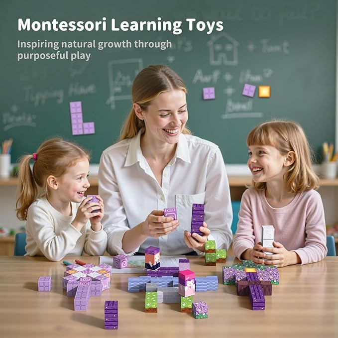 Magnetic Building Blocks 120PCS for Kids Ages 4-8, Magnetic Cubes STEM Toy Set, Strong Magnets Construction Blocks, Educational Building Toy for Boys Girls