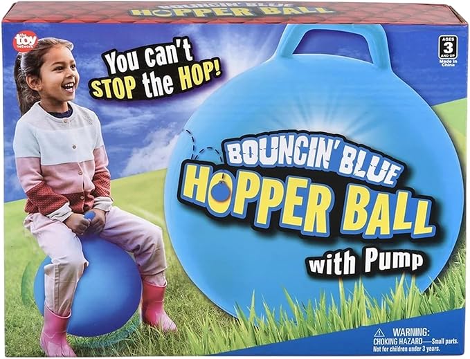 Blue Hopper Ball - 18" (1 Pc.) - Thick Vinyl Jumping Ball with Handle - Perfect for Indoor and Outdoor Active Play
