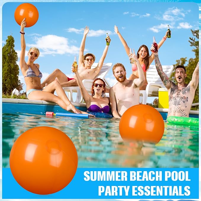 8 Pcs 12 Inch Solid Red Beach Balls Inflatable Beach Ball Bulk Large Blow up Pool Game Toys