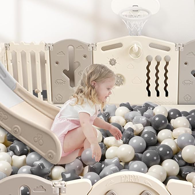 TRENDPLAY Star Ball Pit Balls for Toddlers -50 100 200 Count Star Balls Different Shapes, Non-Toxic Plastic Balls for Safe Play, Boys Girls Festival Party Decoration