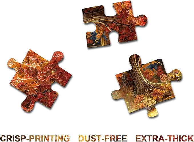 Magic Books Fall Scenic Puzzles for Adults 1000 Pieces Nature, Fantasy Flower Autumn Landscape Jigsaw Puzzles, Impossible Challenging Art Puzzle