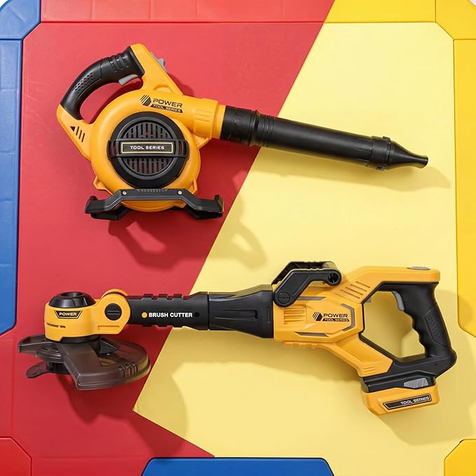 2 Pcs Toy Gardening Tool Set for Kids Toy Leaf Blower Weed Trimmer Play Set with Lights and Sounds Birthday Gifts for Christmas Boys Girls